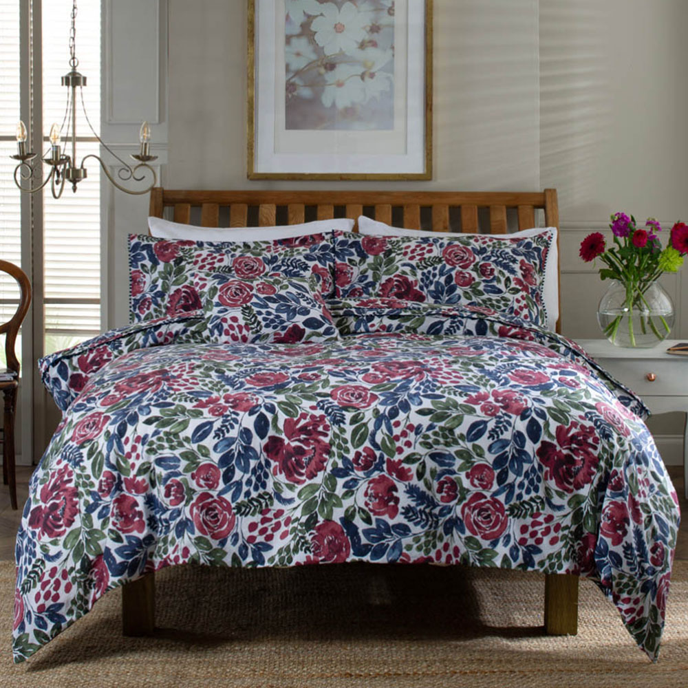 The Lyndon Company Double Wedding Day Duvet Set with Cushion Cover Image 1