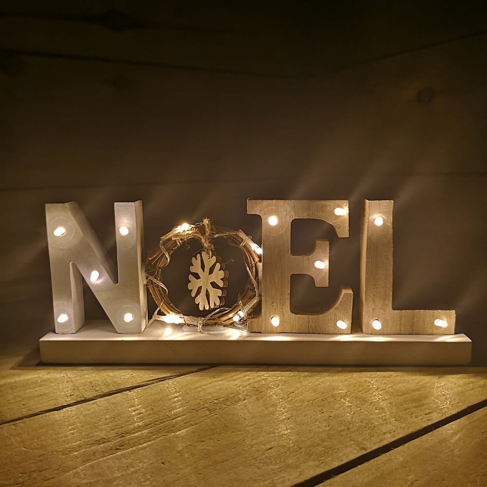 Samuel Alexander Wooden Noel 18 Warm White LED Christmas Decoration Image 2