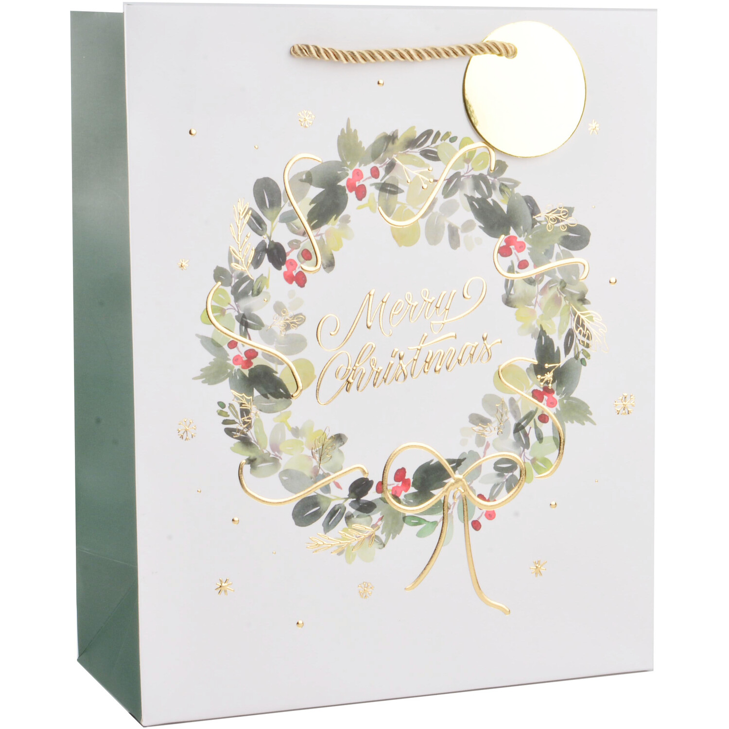 Wreath Gift Bag Large Ivory Large Image
