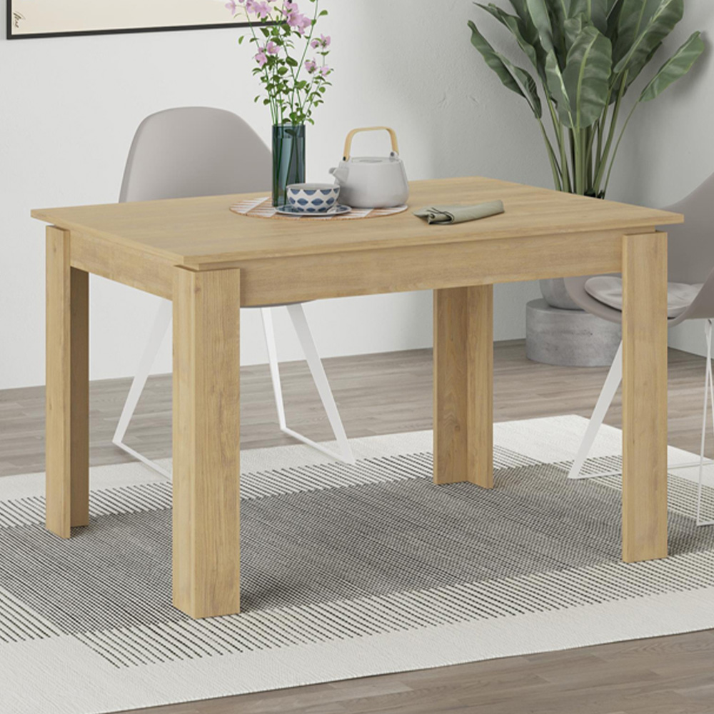 Decortie Tolmen 6 Seater Sapphire Oak Dining Table Image 1