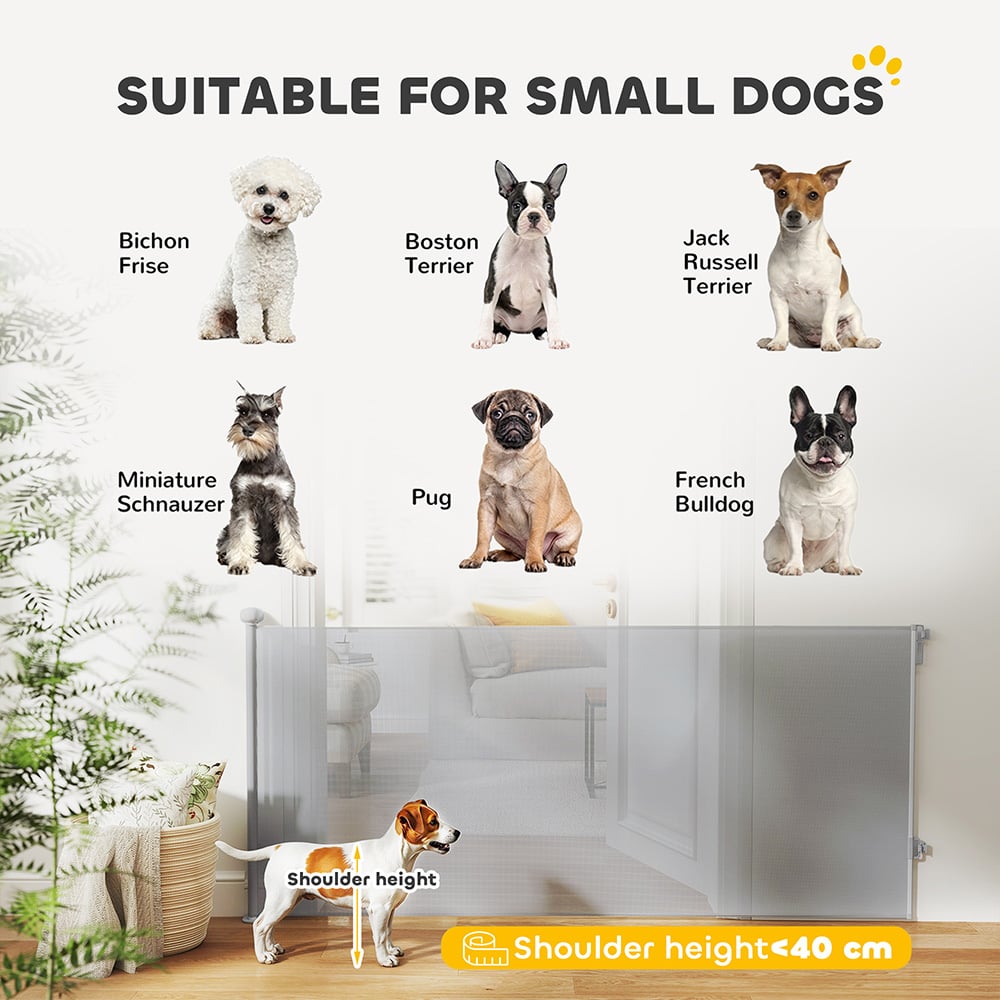 PawHut 180cm Grey Retractable Dog Stair Gate Image 8