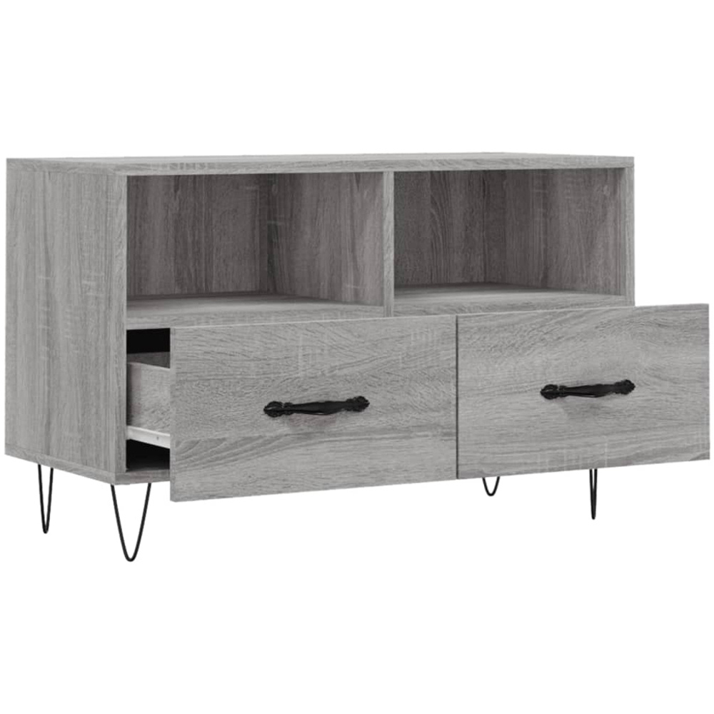 vidaXL 2 Drawer 2 Shelf Grey Sonoma TV Cabinet Image 6