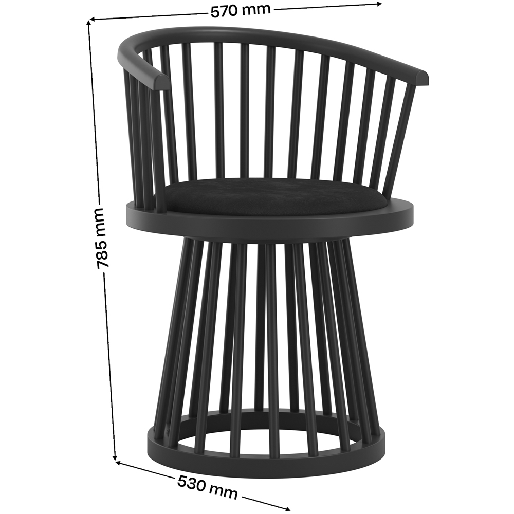 LPD Home Lina Black and Black Dining Chair Image 8