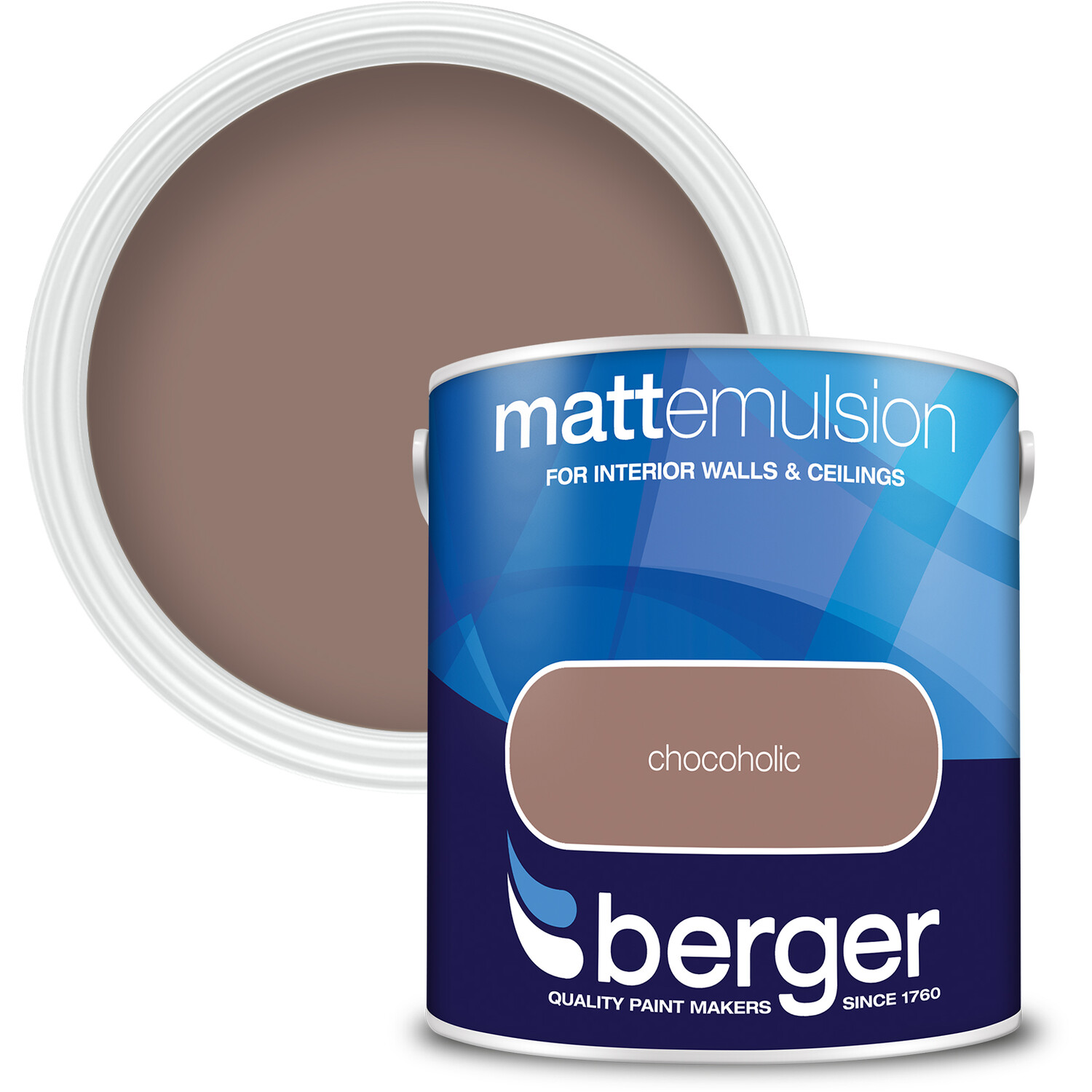 Berger Walls & Ceilings Chocoholic Matt Emulsion Paint 2.5L Image 1