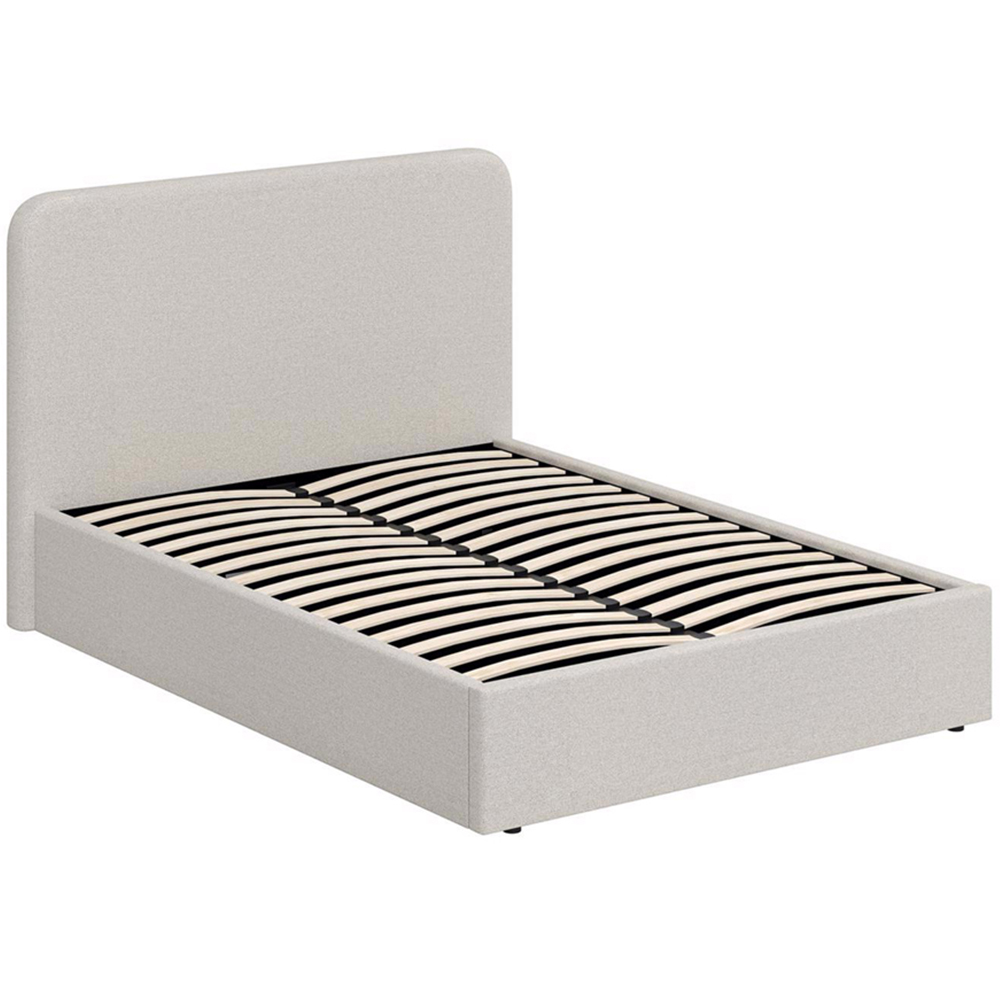 FWStyle King Size Beige Linen Upholstered Lift-Up Ottoman Bed Frame Image 6