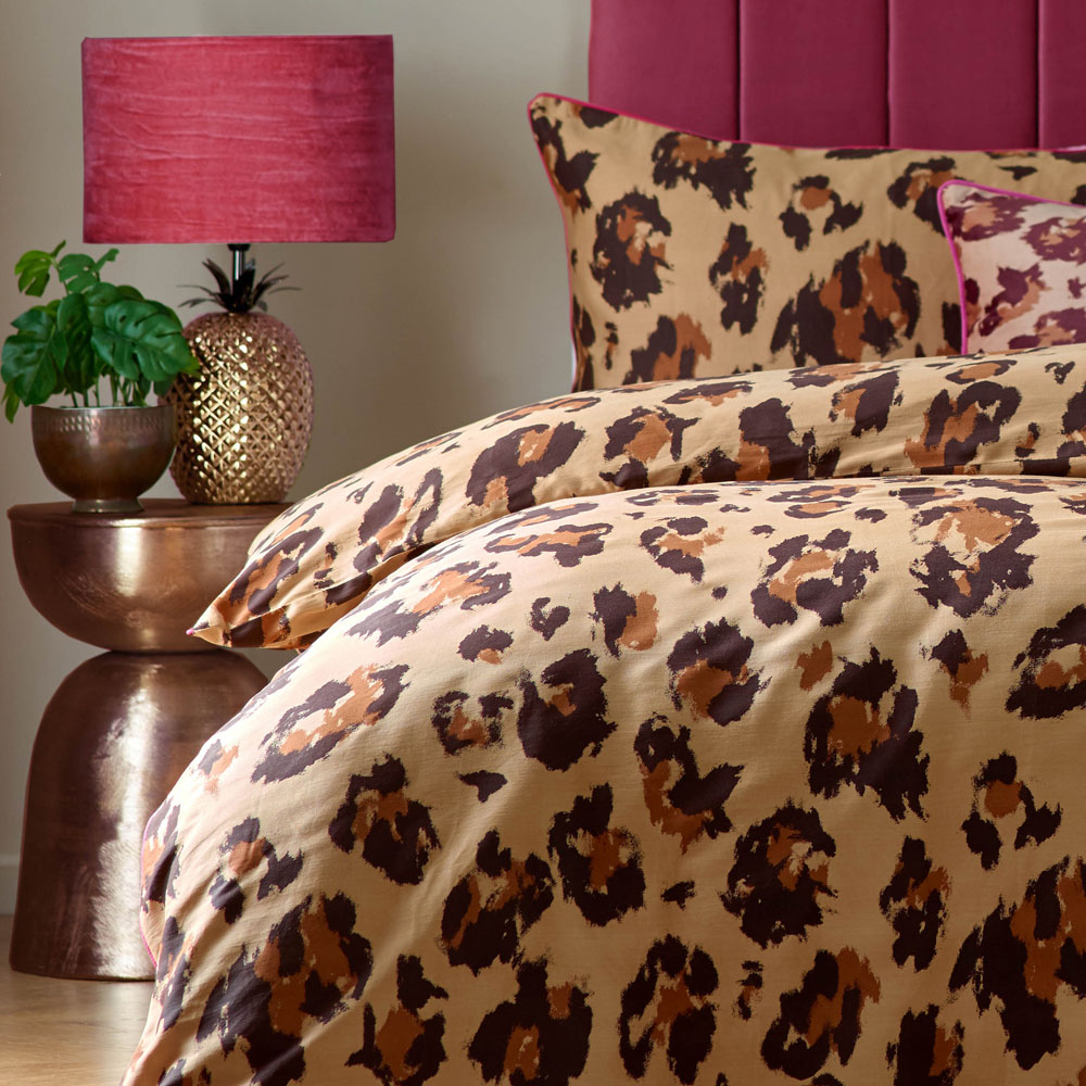 furn. True Super King Size Multicolour Leopard Printed Duvet Set Image 2