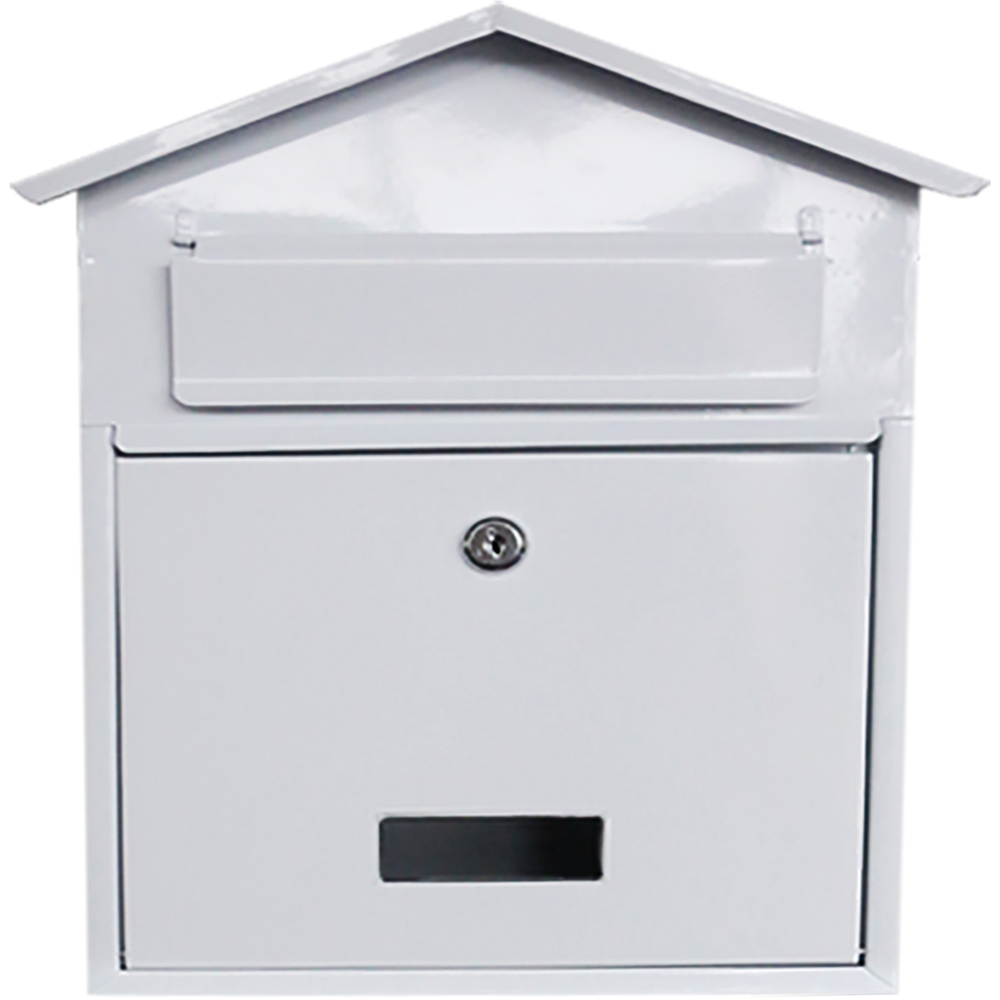 Arboria Garden Decor Chester White Wall Mounted Galvanised Metal Post Box Image