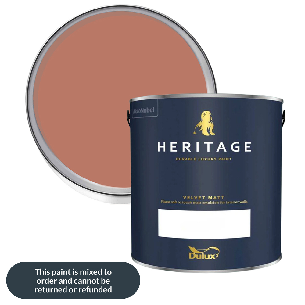 Dulux Heritage Walls and Ceilings Red Sand Velvet Matt Emulsion Paint 2.5L Image 1