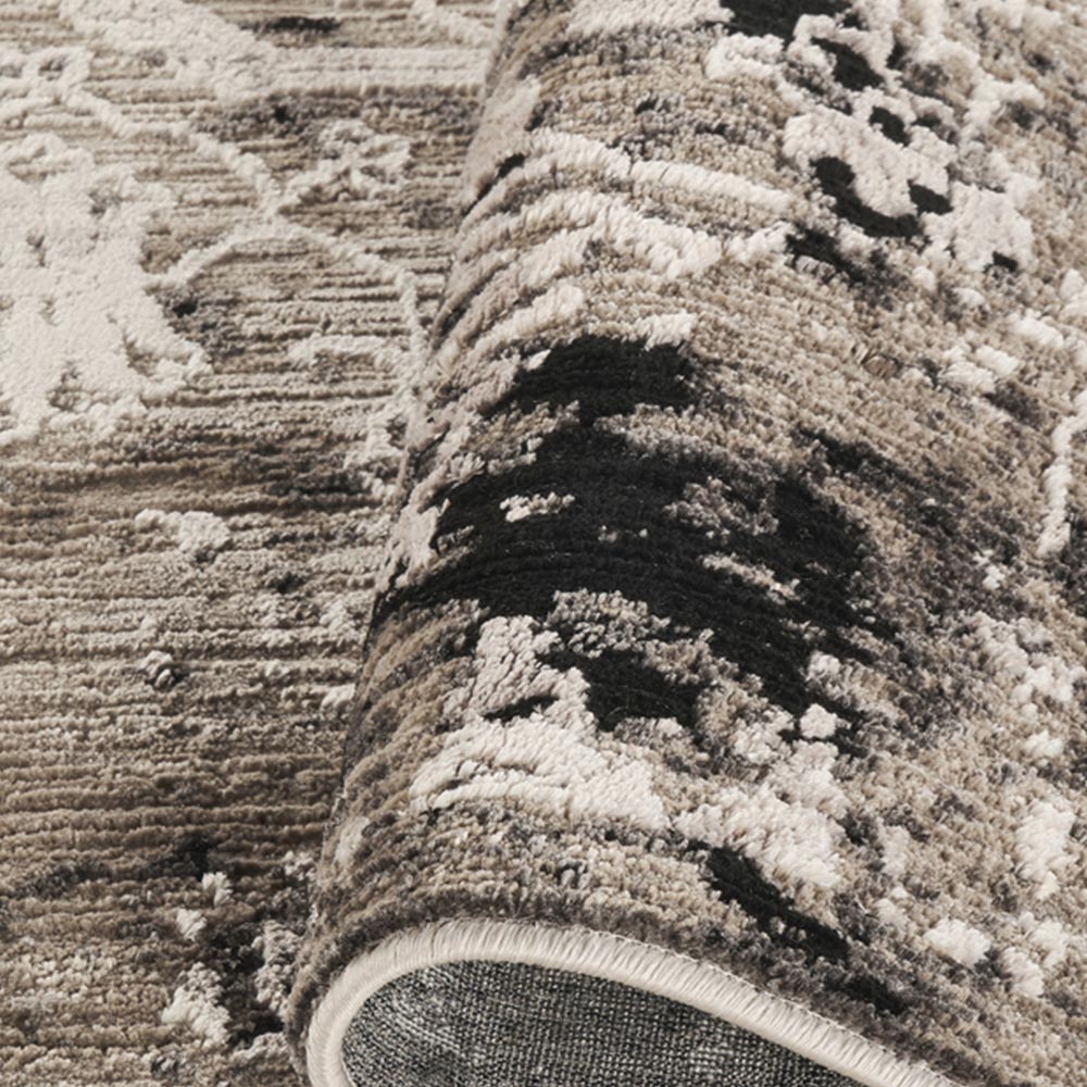 Mayfair Living Room Area Rug Metallic Sheen Contemporary Modern Damask Design - Grey 120cm x 170cm Image 3