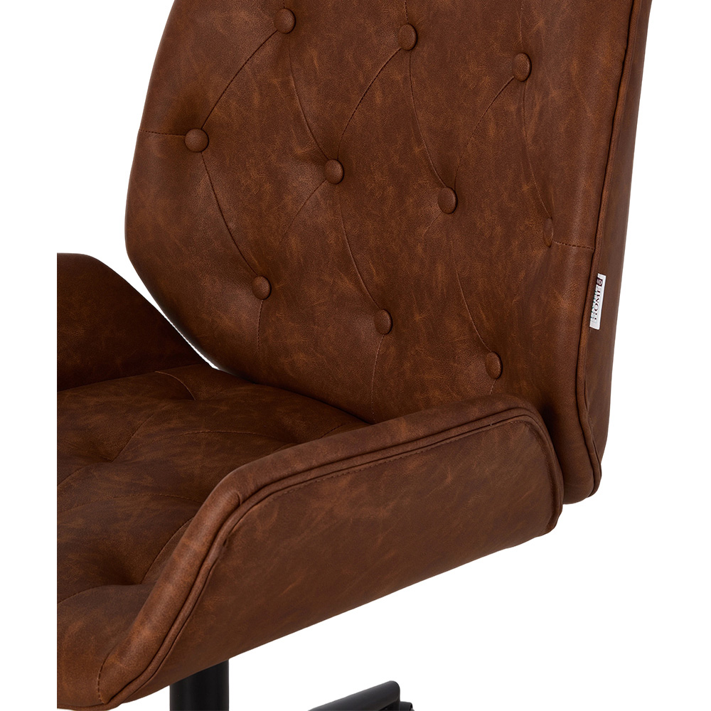Living and Home Brown PU Leather Swivel and Adjustable Retro Office Chair Image 7