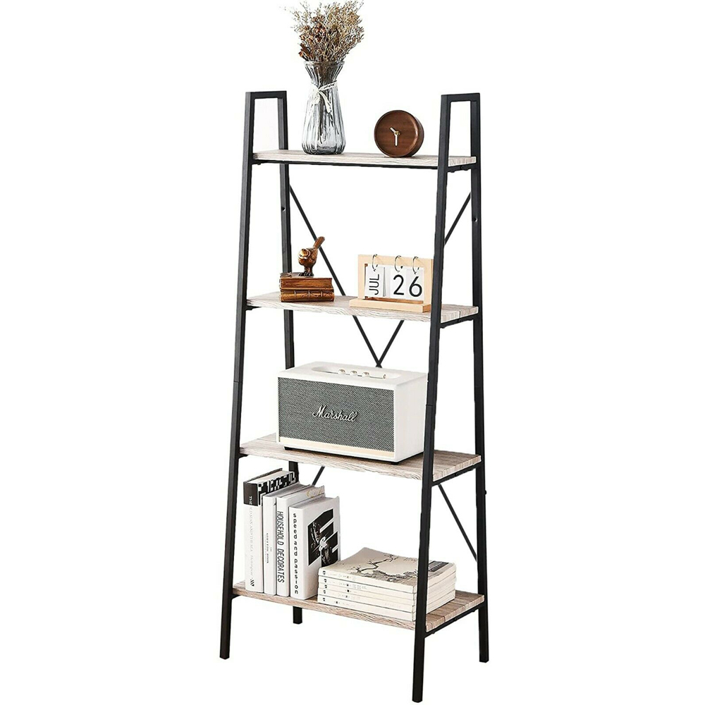Natural 4 Shelf Ladder Bookcase Image 3