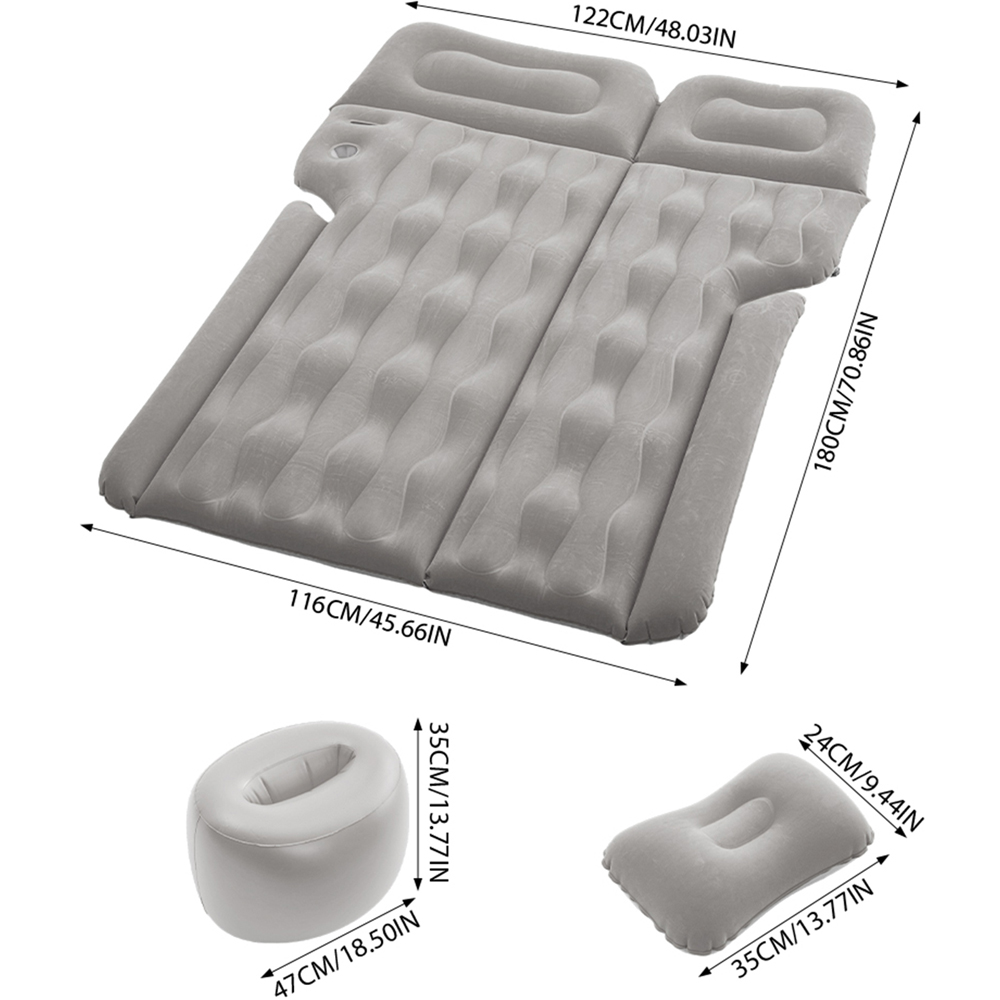 Living and Home Grey Inflatable Car Back Seat Air Mattress with Cup and Phone Holder Image 8