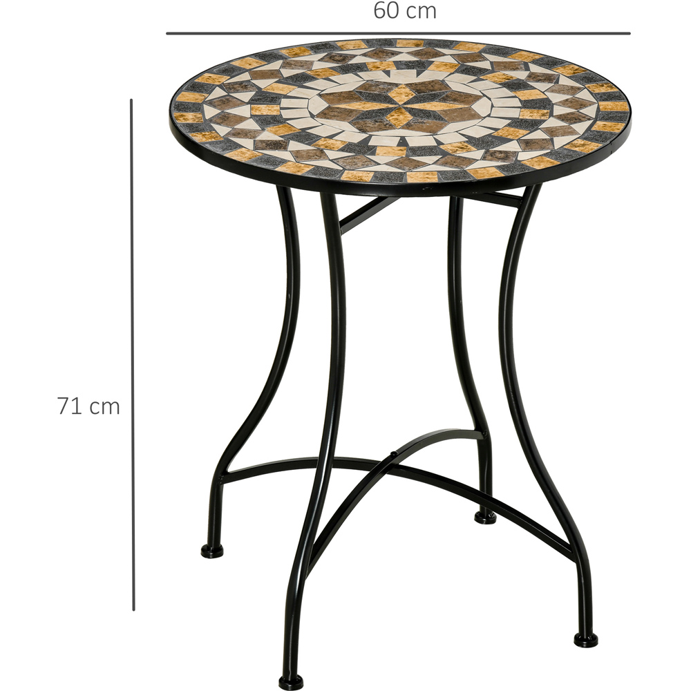 Outsunny Mosaic Round Bistro Table Grey Image 8