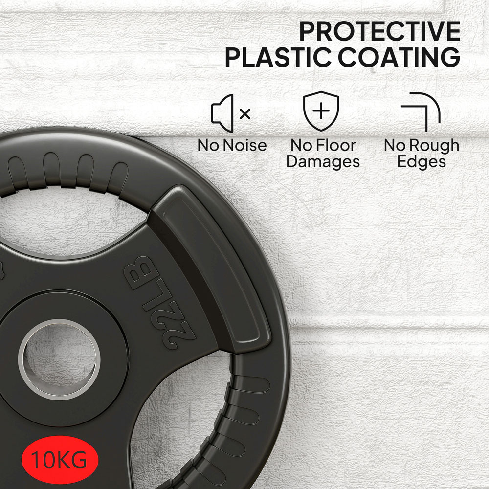 SPORTNOW Olympic Tri-Grip Weight Plates 10kg 2 Pack Image 6