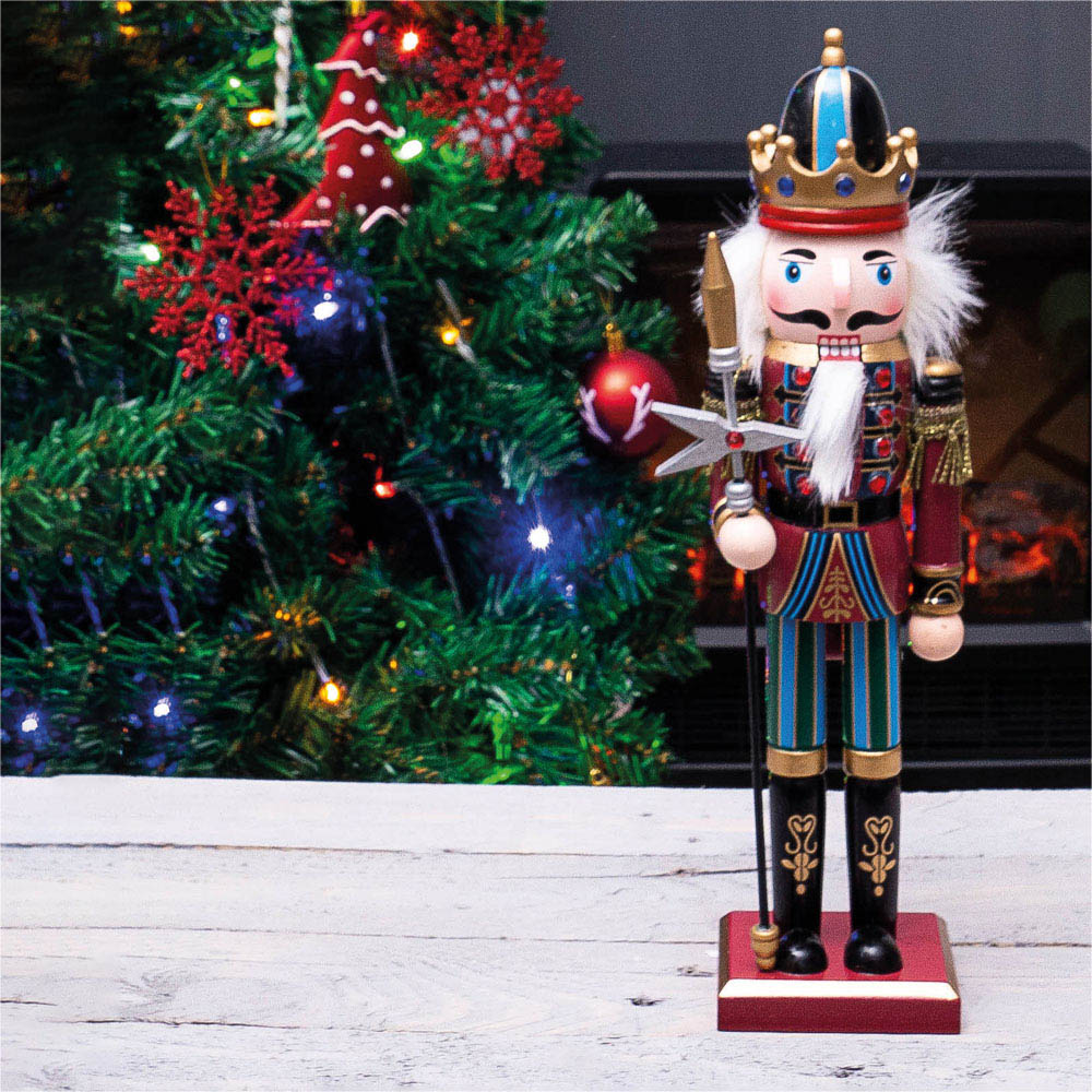 St Helens Multicolour Christmas Nutcracker with Staff Image 2