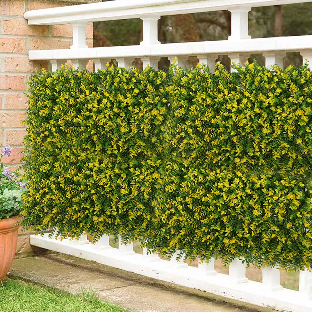 Living and Home Yellow and Green Artificial Eucalyptus Wall Panel 60 x 40cm Image 2