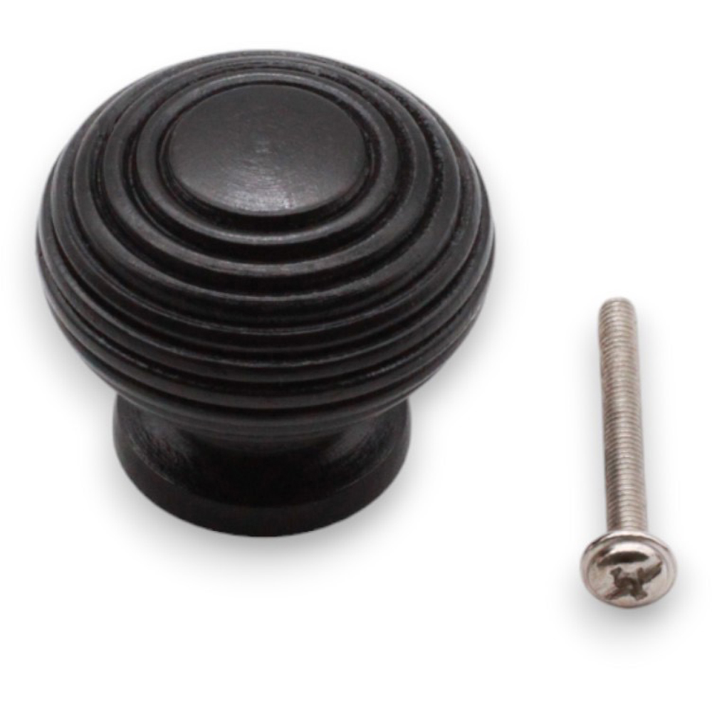 Spira Brass Ebonised Beehive Cupboard Knob 40mm Image 4