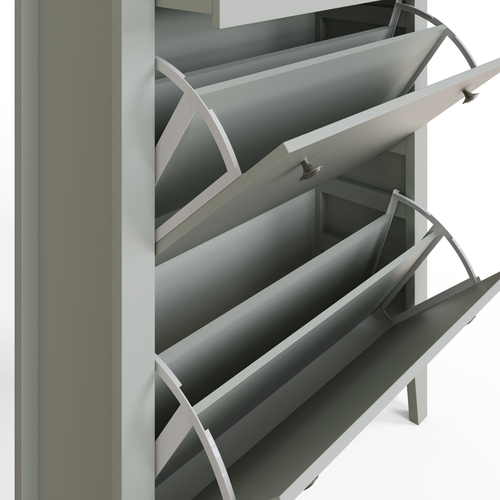 GFW Deluxe 2 Tier Grey Shoe Cabinet Image 4