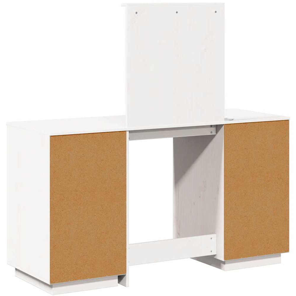 vidaXL 2 Door 2 Drawer White Dressing Table Set with LED Mirror Image 7