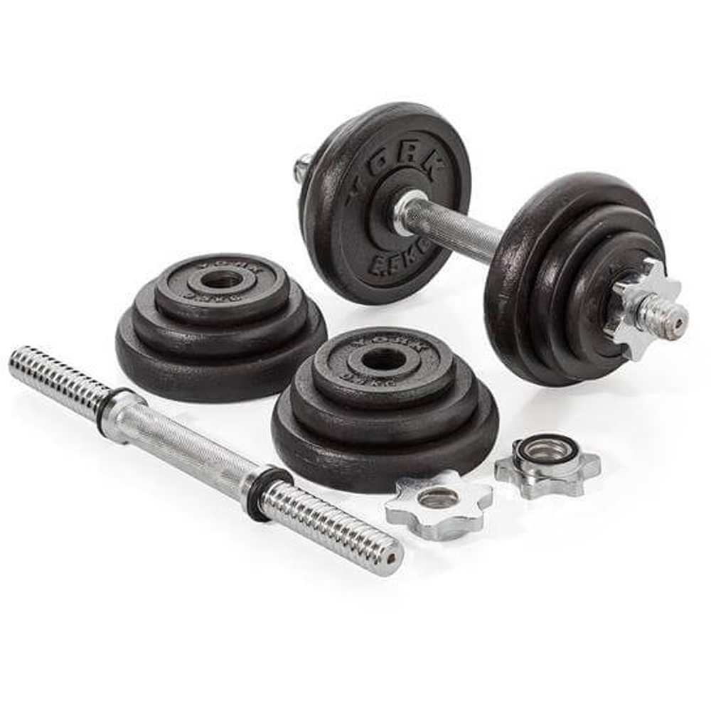 York Cast Iron Dumbbell Set with Case 20kg Image 4