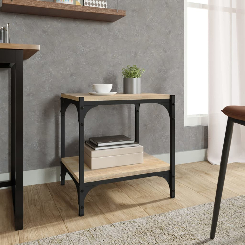 vidaXL Single Shelf Sonoma Oak Industrial Style TV Cabinet Image 3