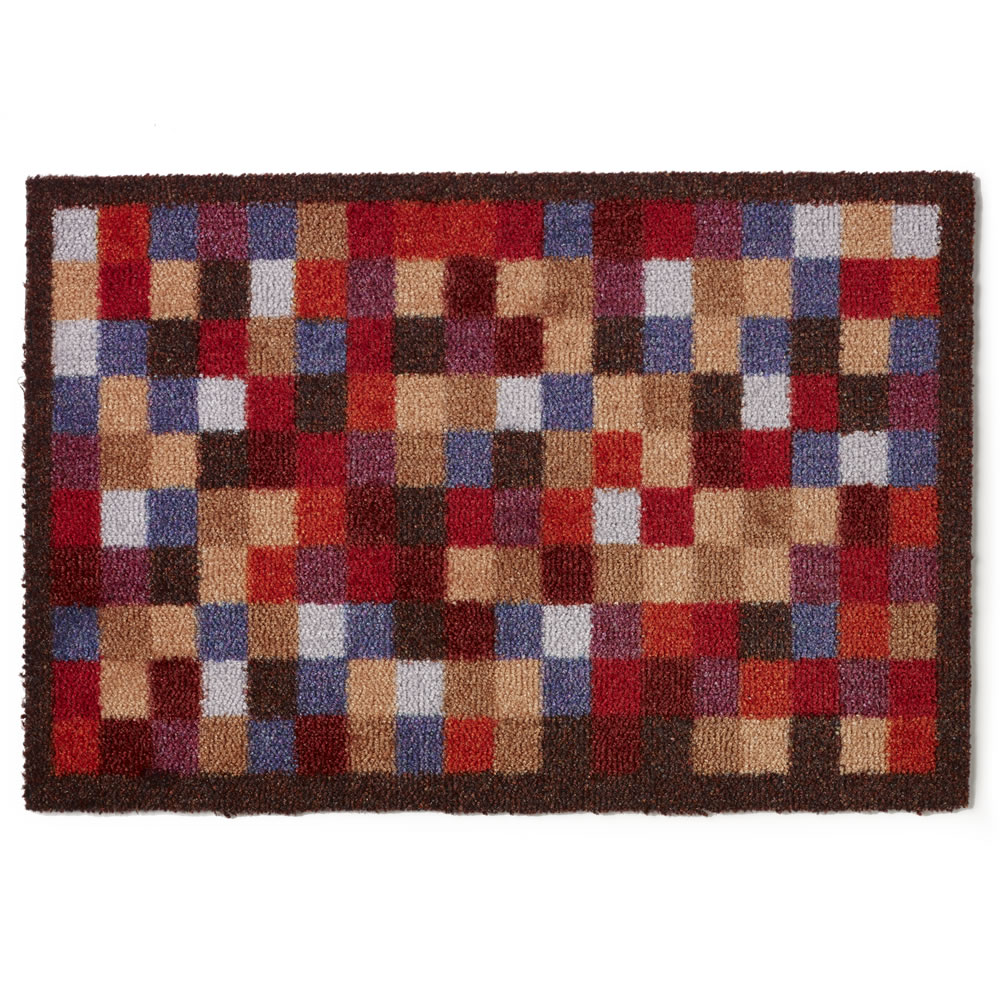 Wilko Chequered Design Doormat 40 x 60cm Image