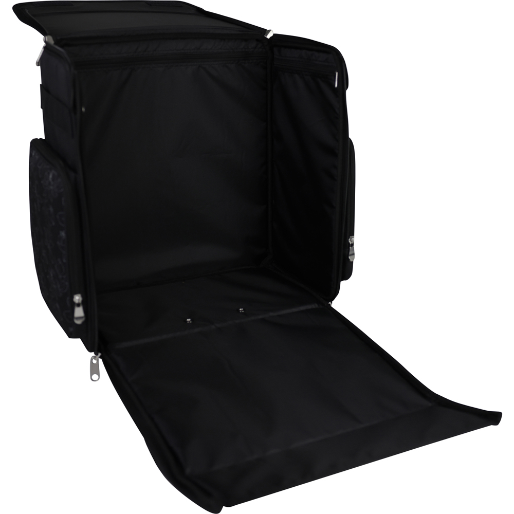 Everything Mary EVM12737-10 Black White Floral Collapsible Rolling Trolley Bag 36.2 x 22.2 x 39.4cm Image 3
