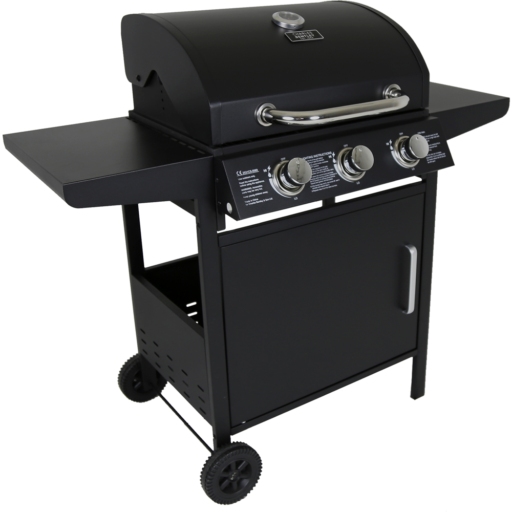 Charles Bentley 3 Burner Gas BBQ Black Image 1
