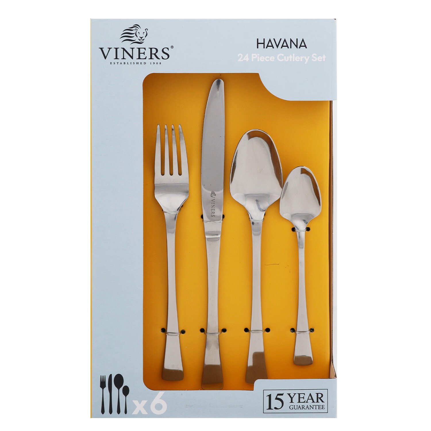 24-Piece Havana Cutlery Set - Silver Image