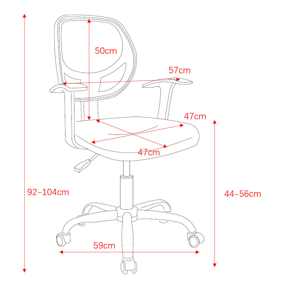Loft Orange Mesh Swivel Home Office Chair Image 3