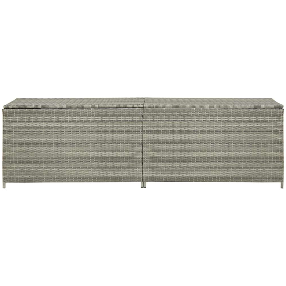 vidaXL 60 x 200 x 50cm Grey Poly Rattan Garden Storage Box Image 3