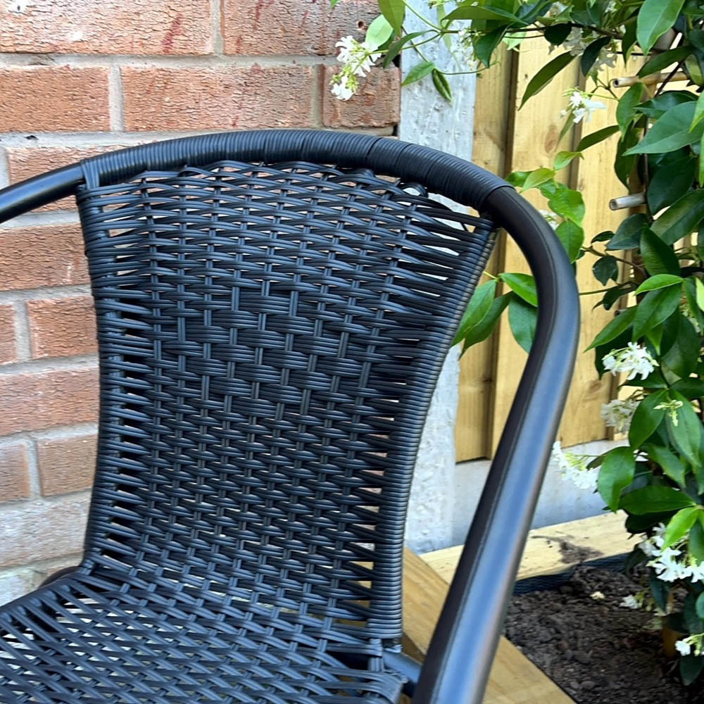 Outdoor Living The Bolero 2 Seater Modern Rattan Bistro Set Black Image 2