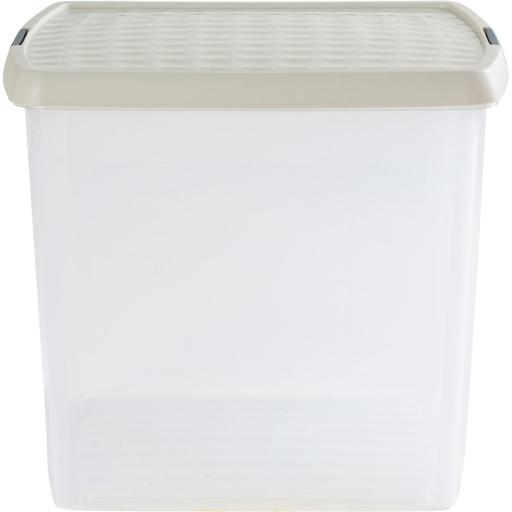 Wham Clip 37L Clear Stone and Slate Grey Square Storage Box with Lid 4 Pack Image 3
