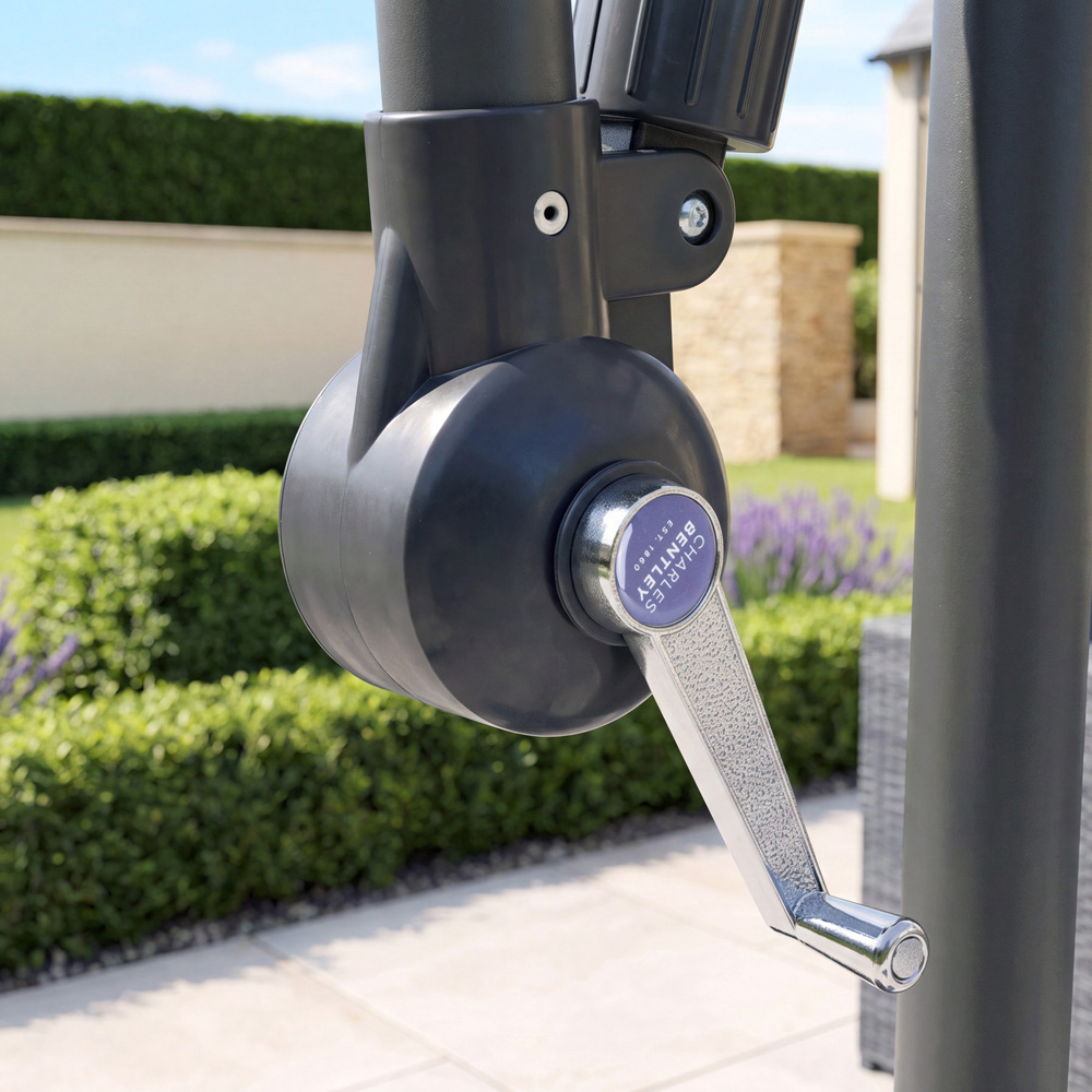 Charles Bentley Black Hanging Cantilever Parasol 3m Image 8