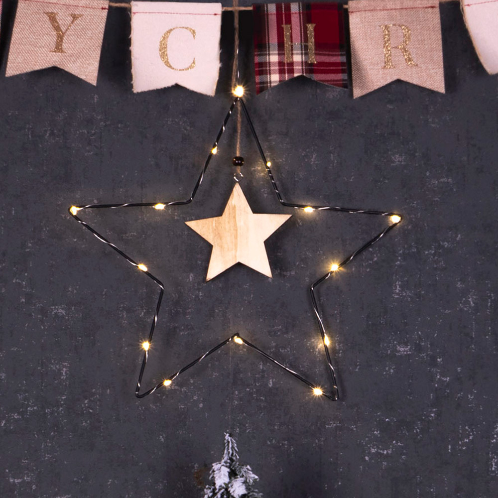 Xmas Haus Black LED Metal Christmas Star Silhouette Image 2