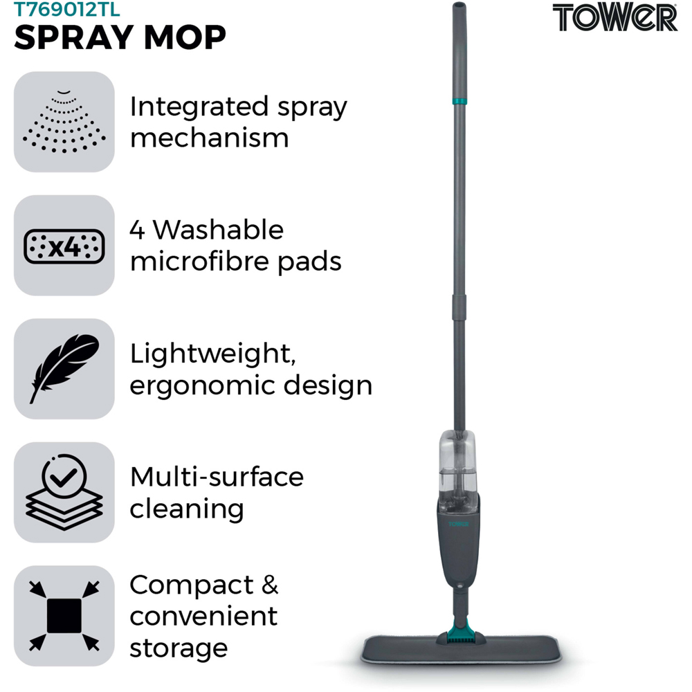 Tower Spray Mop with 4 Refills Image 6