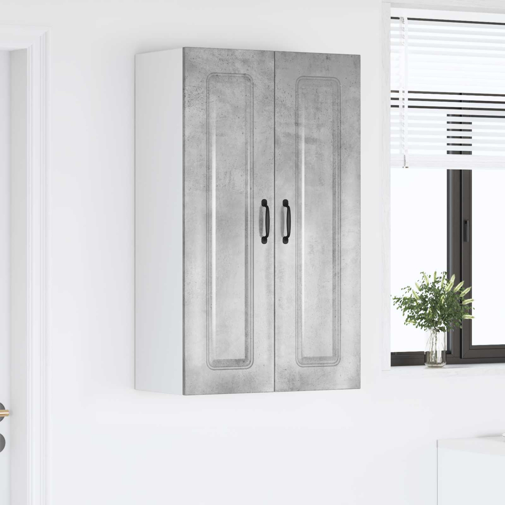 vidaXL 2 Door Concrete Grey Kitchen Wall Cabinet Image 9
