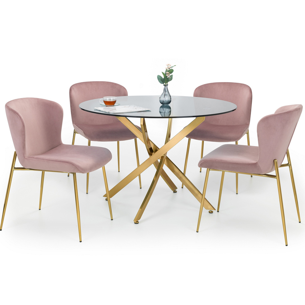 Julian Bowen Montero Metal and Glass 4 Seater Round Dining Table Image 9