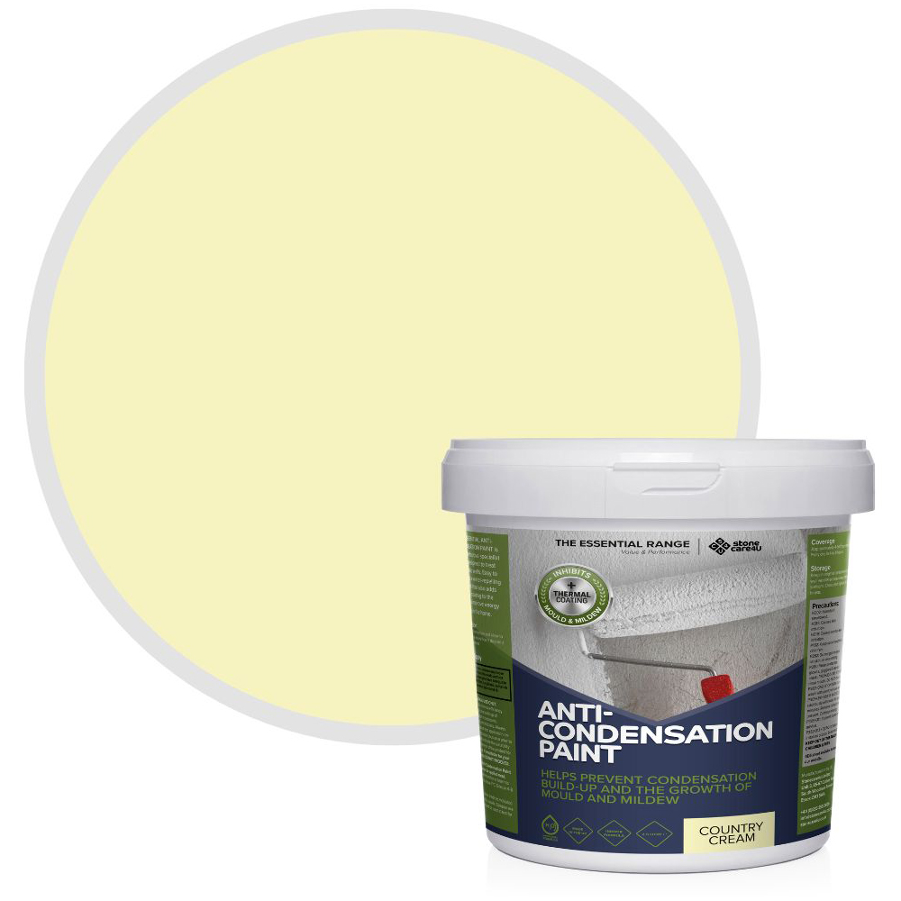 StoneCare4U Essential Walls & Ceilings Country Cream Anti Condensation Paint 5L Image 1
