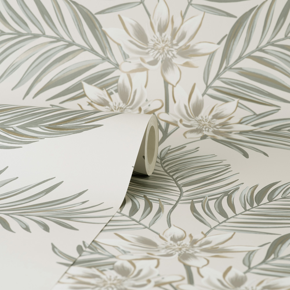 Fine Decor Bali Tropical Floral Stone Wallpaper Image 2