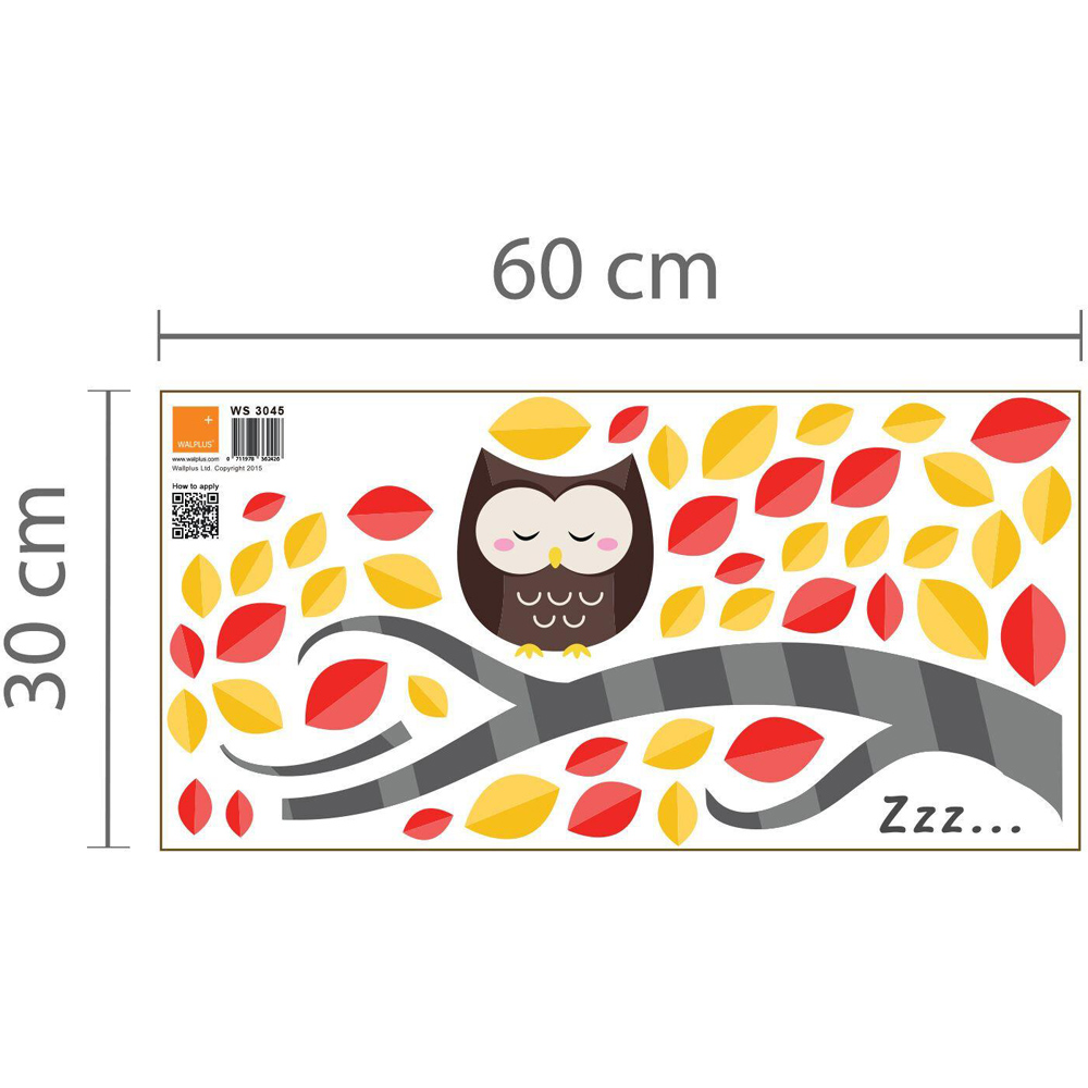 Walplus Kids Nursery Owl Tree Self Adhesive Wall Stickers Image 3