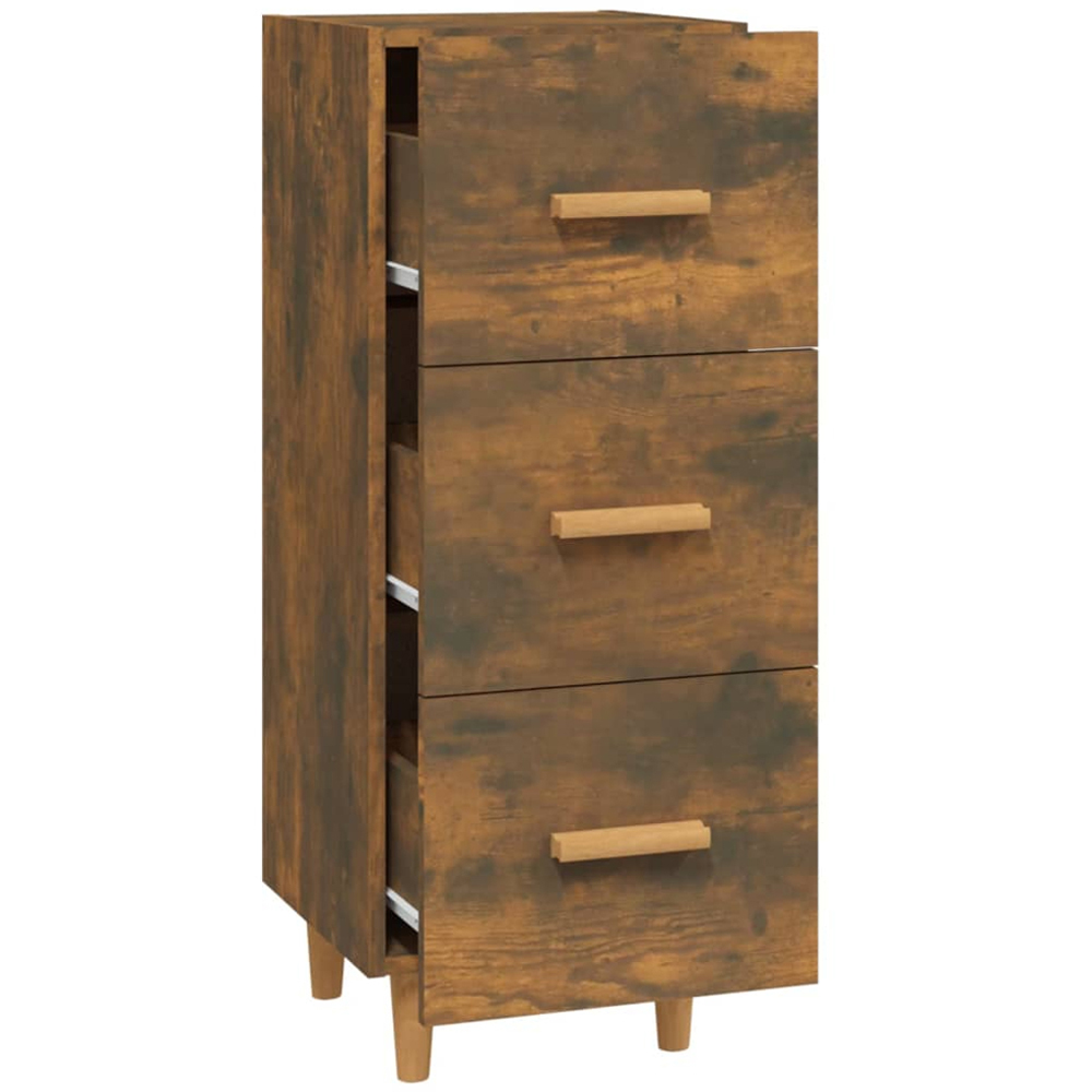 vidaXL 3 Drawer Smoked Oak Sideboard Image 6