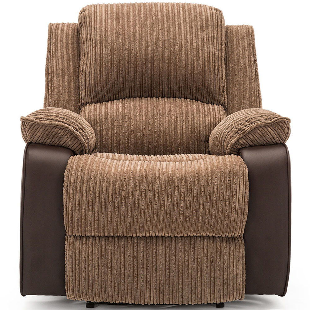 Furniture Online Postana Brown Jumbo Cord Manual Recliner Chair Image 6