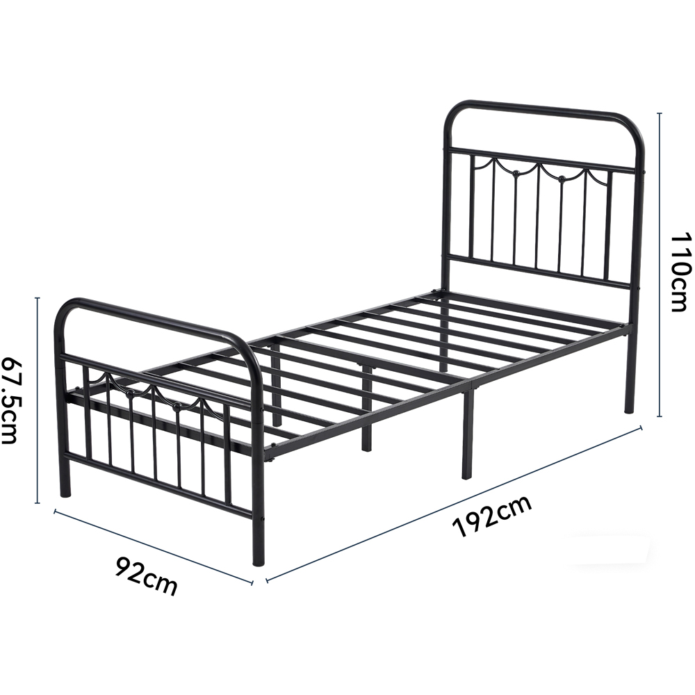 Brooklyn Frankie King Size Black Metal Bed Frame with Headboard and Footboard Image 8