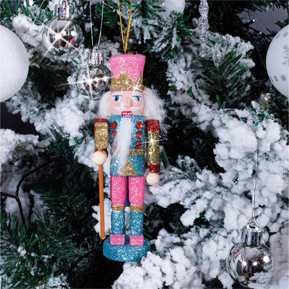 St Helens Pink Hat Multicolour Nutcracker Christmas Tree Decoration Image 2