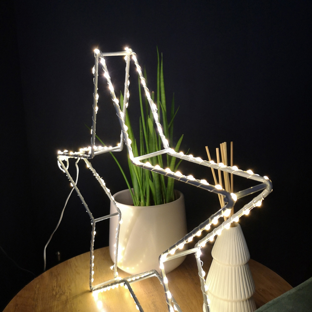 Samuel Alexander Warm White Dewdrop Open Star LED Christmas Decoration 38cm Image 2