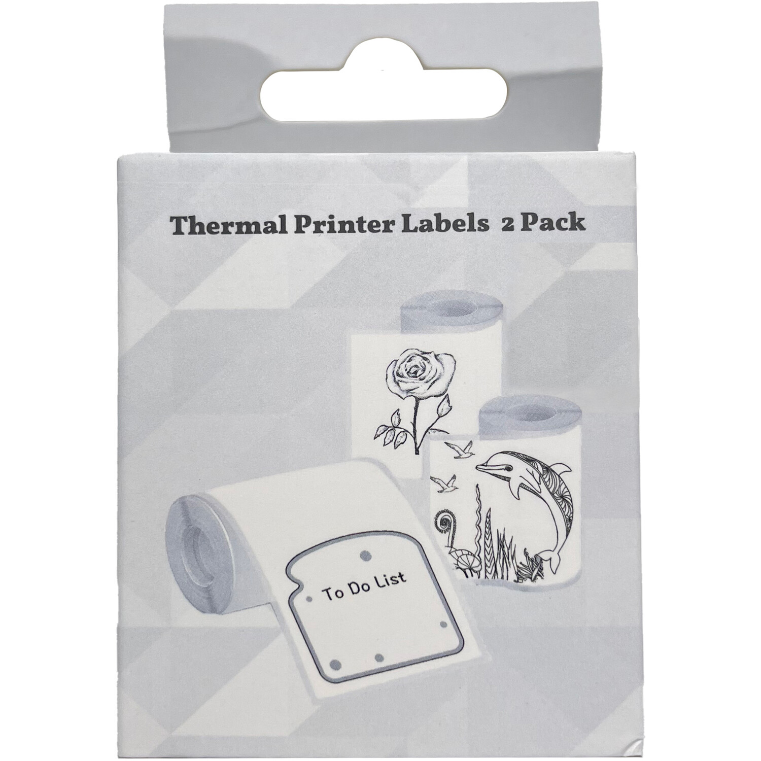 Pack of 2 Thermal Printer Labels - Grey Image