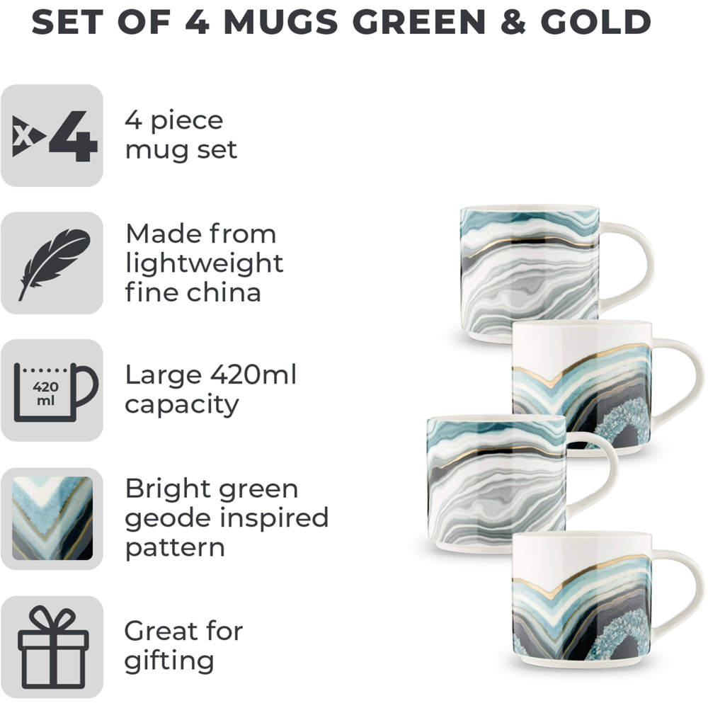 Tower Green Geode Mug Set of 4 Image 3