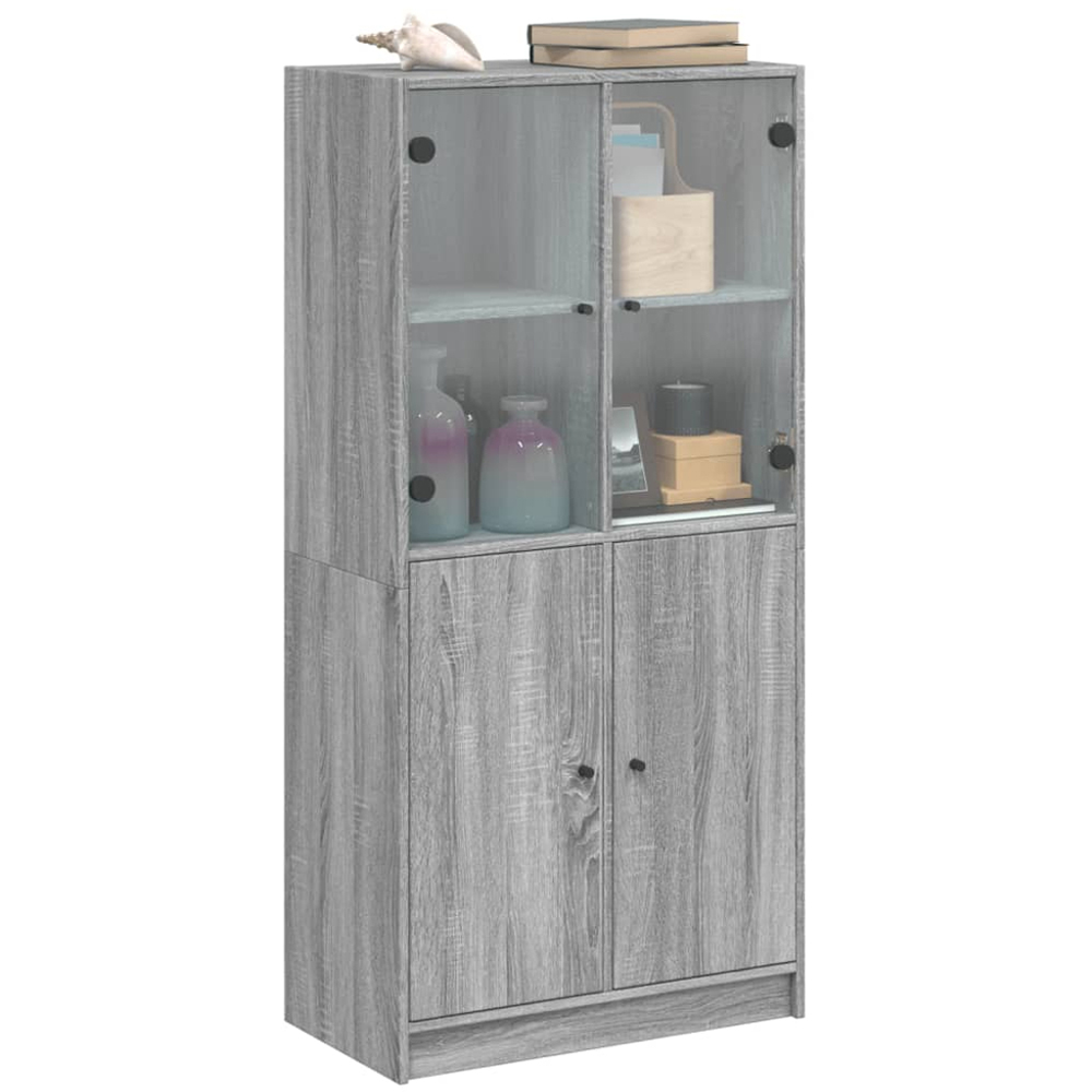 vidaXL 4 Door Grey Sonoma Highboard Image 5