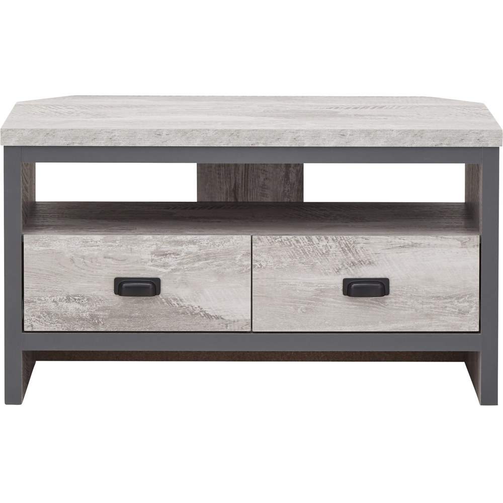 GFW Boston 2 Drawer Grey Corner TV Unit Image 2